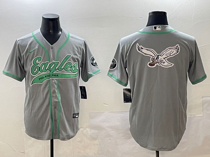 Men Philadelphia Eagles Blank Grey Jointly Name 2025 Nike Limited NFL Jersey style 10->philadelphia eagles->NFL Jersey